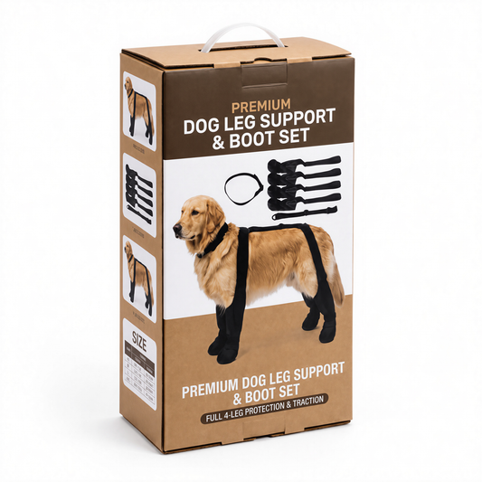 TreadPup™ All-Terrain 4-Leg Dog Boot & Support Set